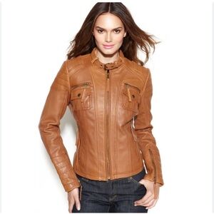 Michael Kors Buttery Soft Leather Moto Jacket